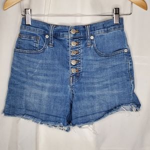 Madewell High Rise Exposed Button Fly Denim Shorts Size 23